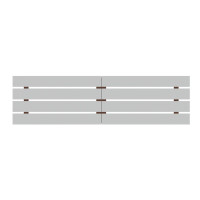 Manhattan Comfort 134GMC1 Rockefeller 106.69 Floating Headboard with Four Slats in White
